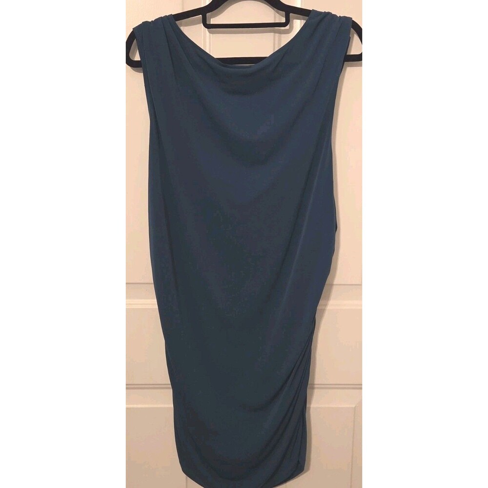 Torrid Sleeveless, Teal Plus-size Dress w/ a Flattering cowl neckline - Size 3